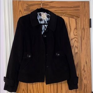 Juniors black short peacoat